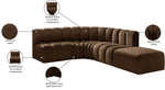 Arc - Velvet 5 Piece Corner Modular Sofa