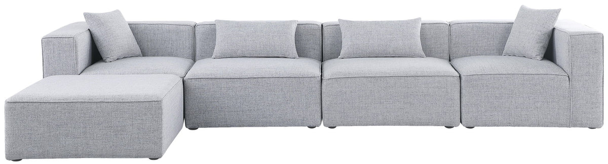 Cube - Linen 5 Piece Modular Sectional With Chaise