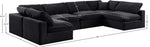 Comfy - 6 Piece Velvet Modular Armless Sectional