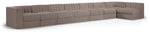 Rummi - Velvet Performance Fabric Upholstered 8 Piece Modular Sectional, L-Shaped (Right)