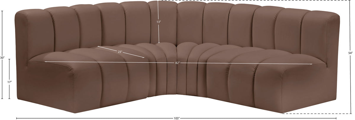 Arc - Faux Leather 4 Piece Corner Modular Sofa