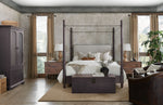 Big Sky - King Poster Bed With Canopy - Black / Dark Brown