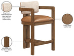 Ravina - Upholstered Counter Stool With Stained Brown Base