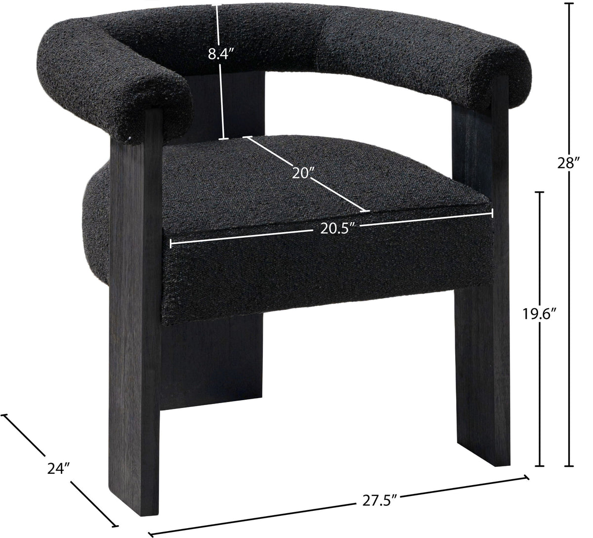 Barrel - Dining Chair - Black Legs