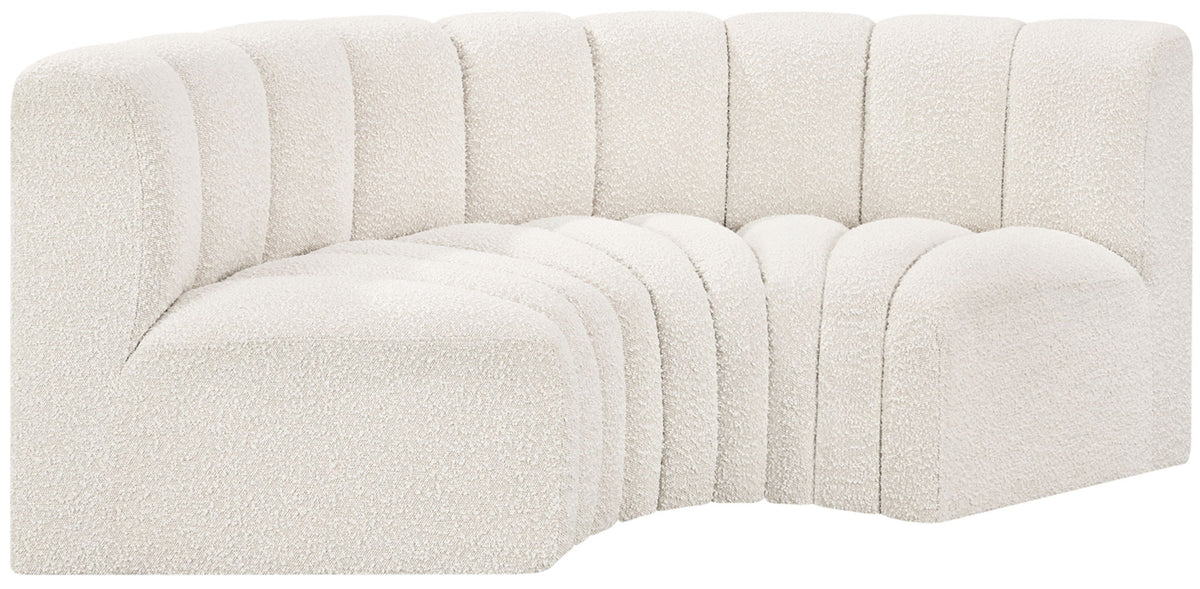 Arc - Boucle Fabric 3 Piece Modular U-Shaped Sofa
