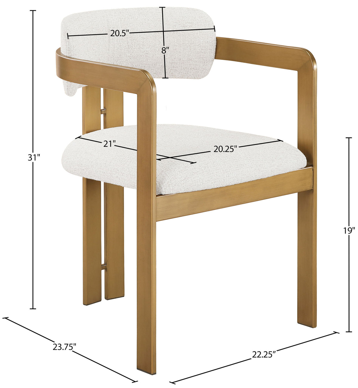 Aurum - Linen Textured Fabric Upholstered Dining Chair (Set of 2)
