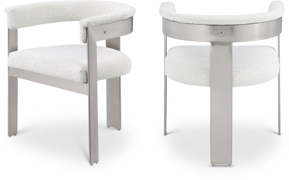 Romeo - Boucle Dining Chair With Silver Base (Set of 2)