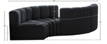 Arc - Velvet 4 Piece Curved Modular Sofa