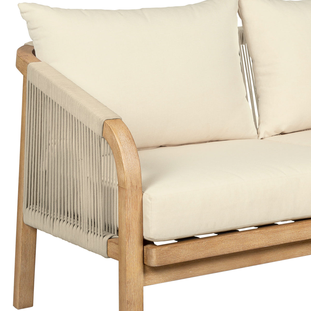 Cypress - Outdoor Patio Sofa - Blonde Eucalyptus / Ivory