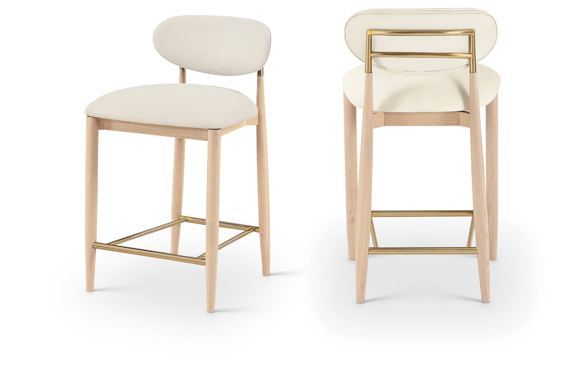 Riccio - Stool - Natural And Gold Frame