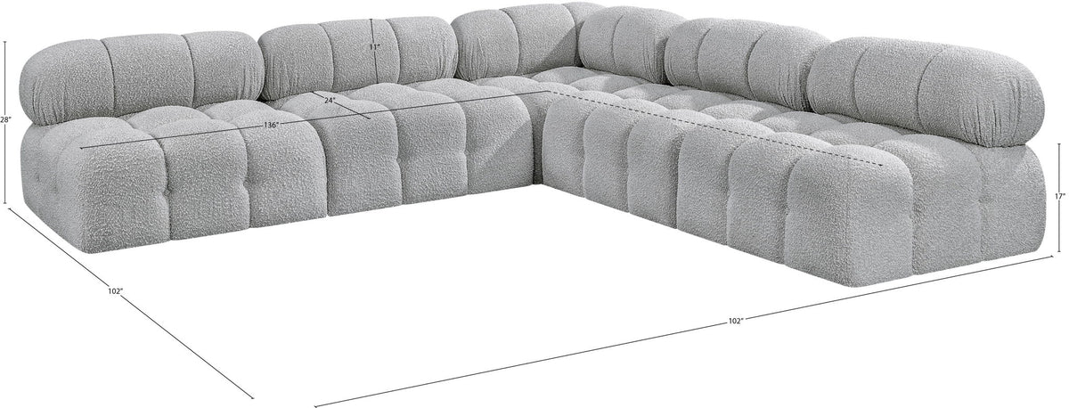 Ames - 5 Piece Fabric Modular Corner Sectional