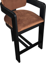 Sacha - Velvet Stool With Black Base