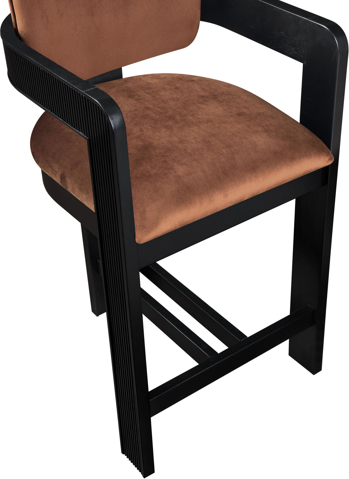Sacha - Velvet Stool With Black Base