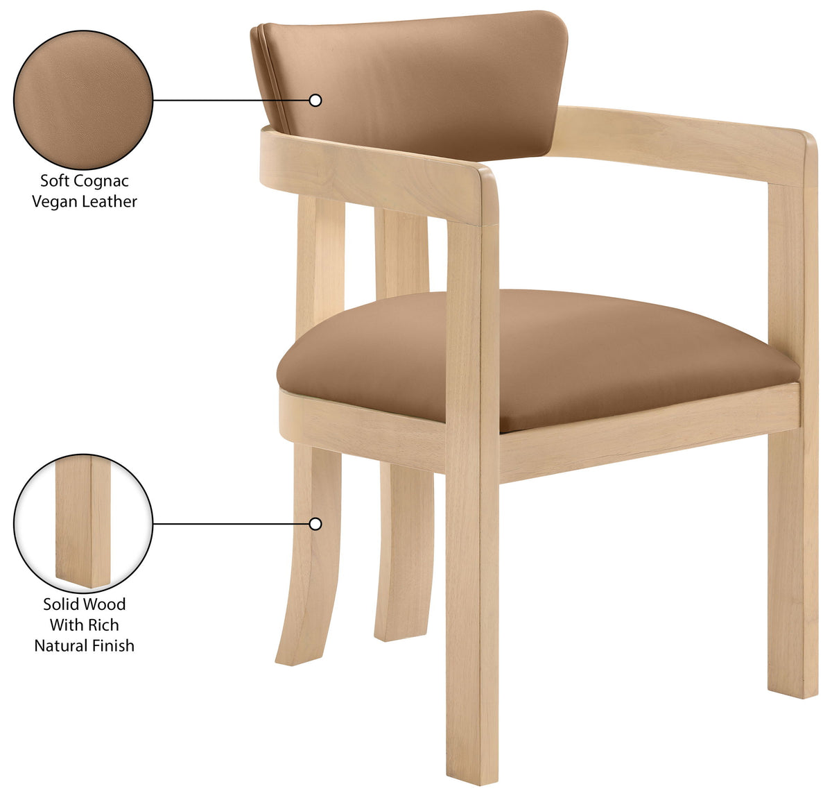 Lavrin - Vegan Leather Dining Arm Chair (Set of 2) - Natural Base