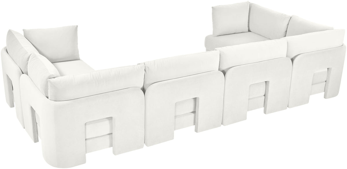 Hammond - Velvet Performance Fabric Upholstered 6 Piece U-Shaped Sectional