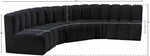 Arc - Velvet 5 Piece U-Shaped Modular Sofa