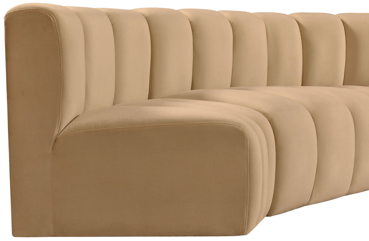 Arc - Velvet 4 Piece Curved Modular Sofa