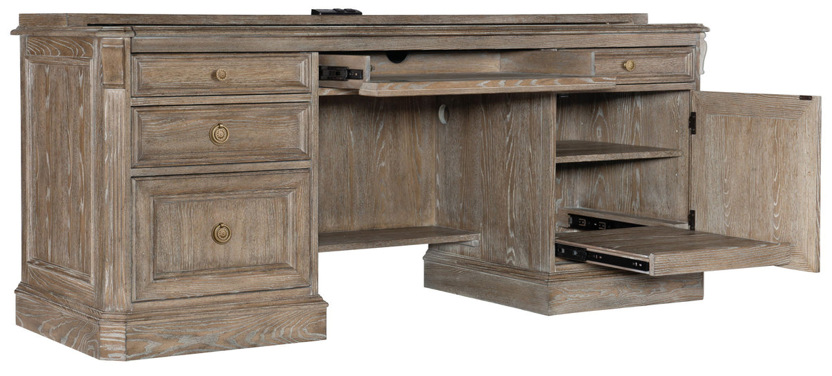 Work Your Way - Computer Credenza - Light Brown