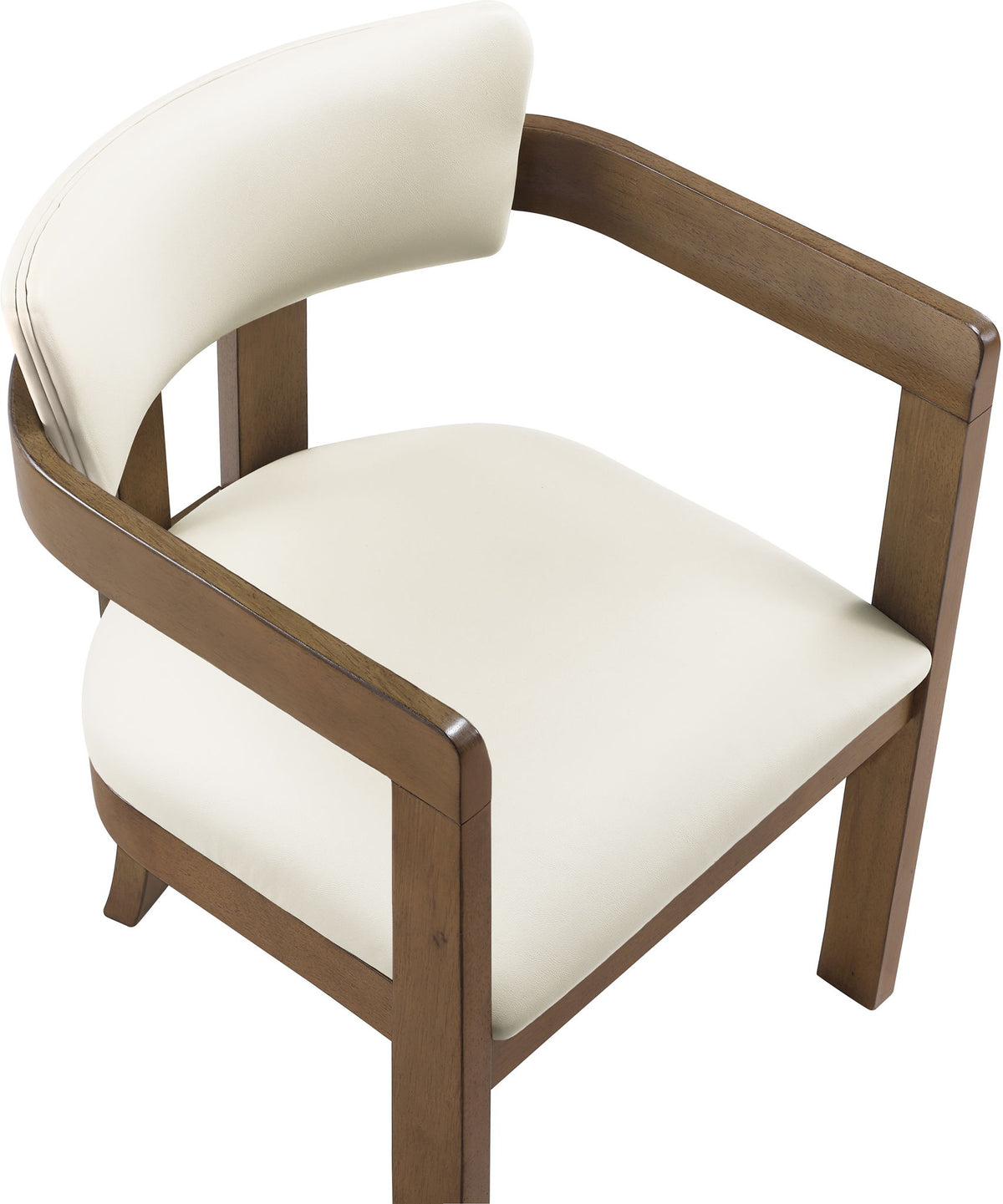 Lavrin - Vegan Leather Upholstered Dining Arm Chair (Set of 2) - Walnut Base