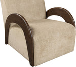 Neria - Chenille Fabric Upholstered Swivel Accent Chair - Painted Brown Base