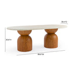 Cynthia - 87" Indoor / Outdoor Long Dining Table - Brown / Travertine