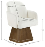 Marlowe - Linen Textured Fabric Upholstered Swivel Dining Arm Chair - Stained Brown