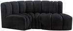 Arc - Velvet 3 Piece Modular L-Shaped Sofa