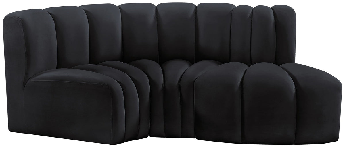 Arc - Velvet 3 Piece Modular L-Shaped Sofa