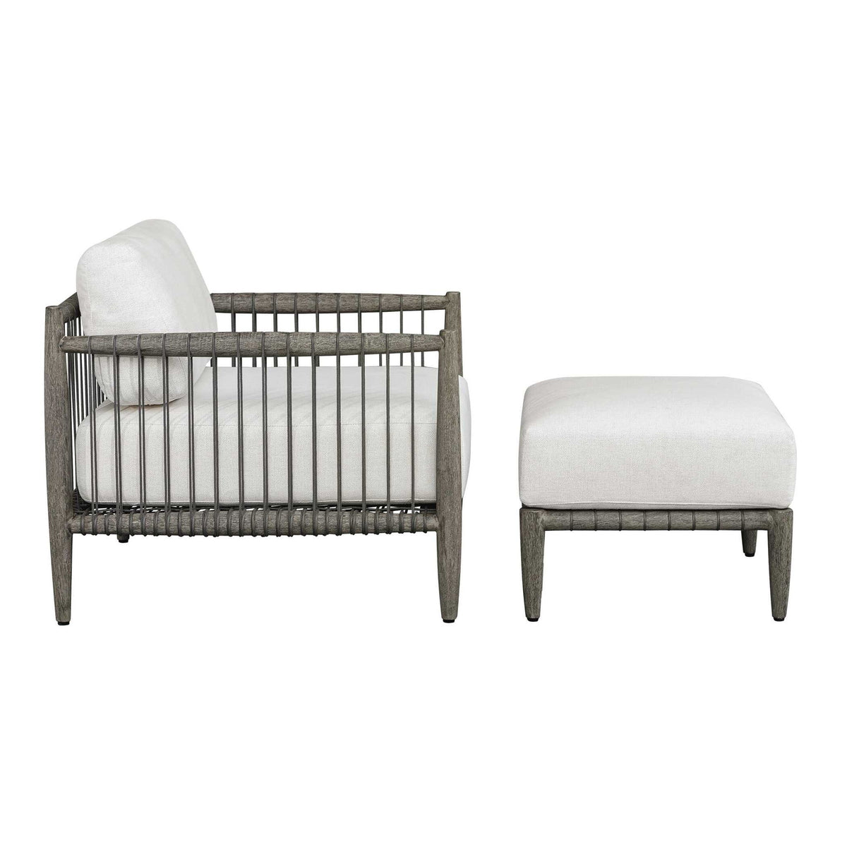 Borneo - Cushion Outdoor Ottoman - White