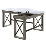Talmar - Writing Desk With Lift Top - Marble Top & Weathered Gray