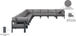 Nizuc - Outdoor Patio 10 Piece Modular Sectional With Gray Frame