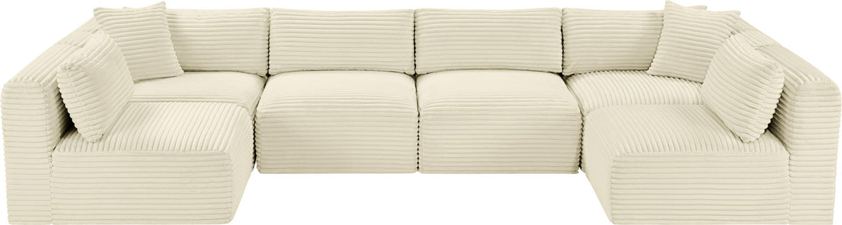 Shaggy - 6 Piece Modular U-Shaped Armless Sectional