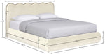 Tempo - Velvet Upholstered Bed - Cream