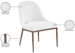 Ferro - Upholstered Dining Side Chair With Brushed Bronze Legs