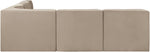 Rummi - Armless Velvet Performance Fabric Upholstered 5 Piece Modular Sectional