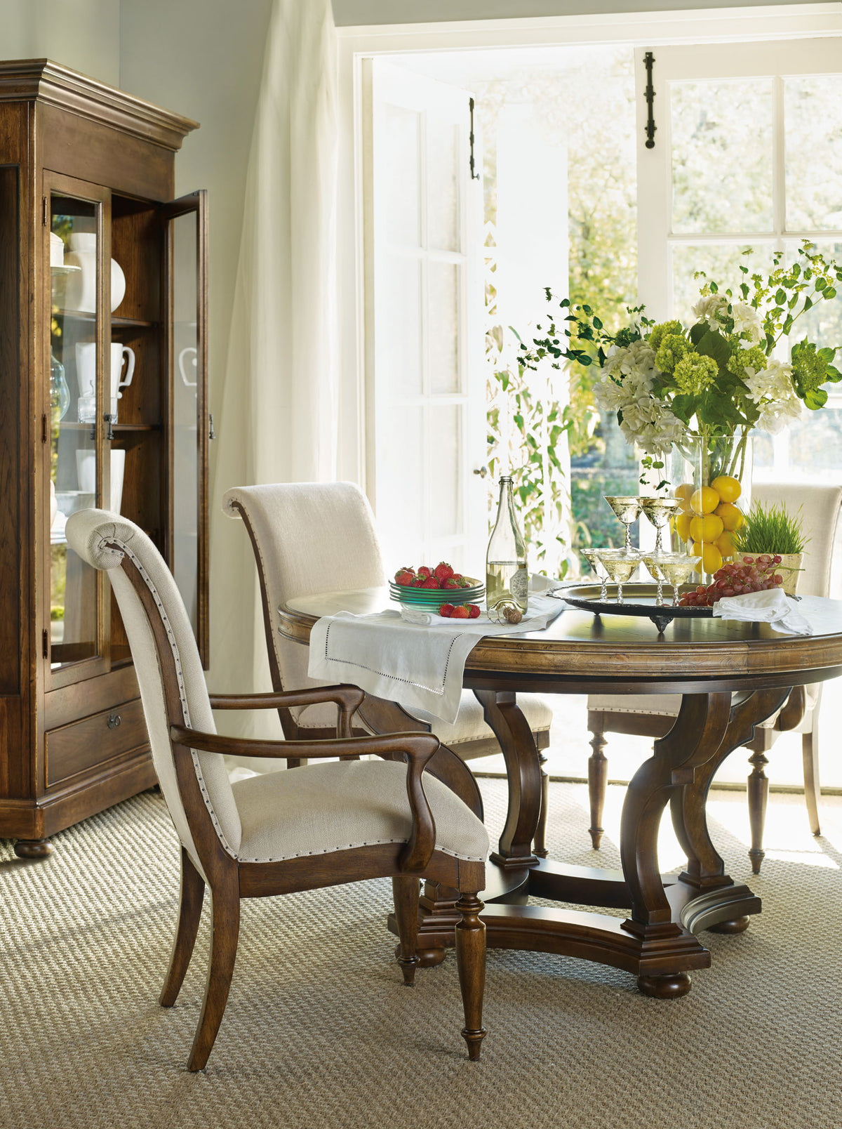 Archivist - Upholstered Arm Chair - Beige / Dark Brown