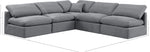 Indulge - Velvet 5 Piece Modular Corner Armless Sectional