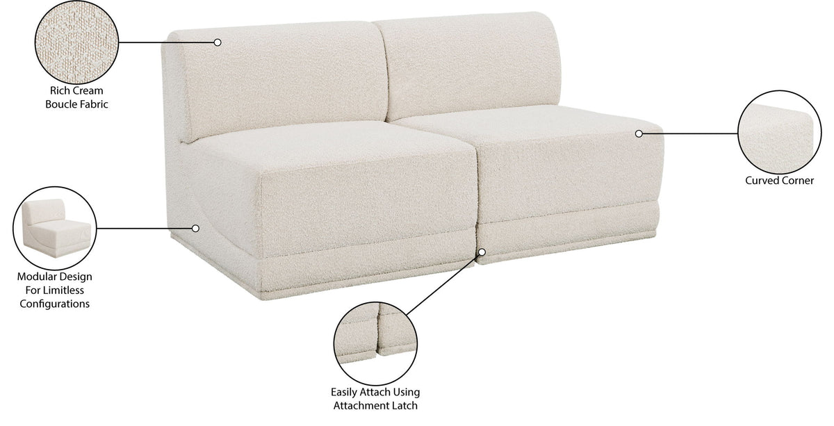 Ollie - 2 Seat Armless Modular Sofa