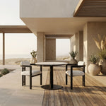 Jazmin - Outdoor Dining Chair With Boucle Cushion And Powder Coated Aluminum Frame (Set of 2) - Cream / Black