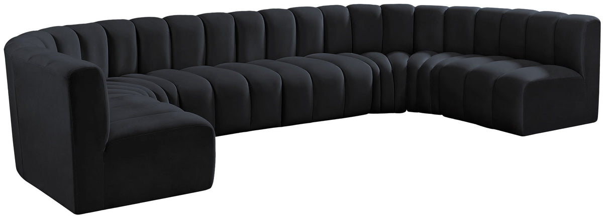 Arc - Velvet Modular U-Shaped Sectional
