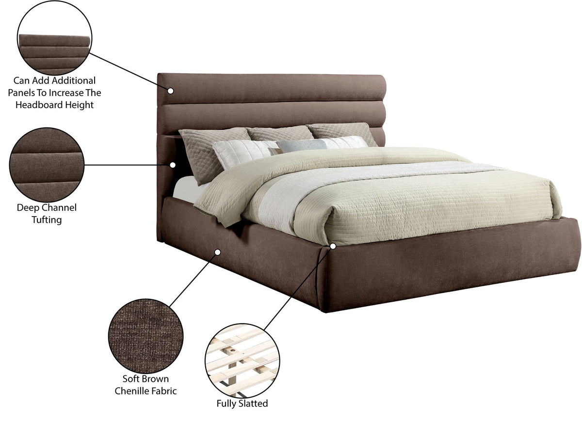 Adam - Chenille Fabric Bed With 52" Headboard