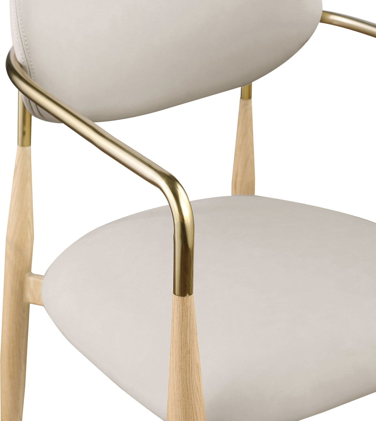 Ronda - Vegan Leather Upholstered Dining Arm Chair - Natural Legs