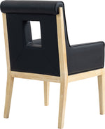 Gwendolyn - Faux Leather Dining Arm Chair With Natural Frame