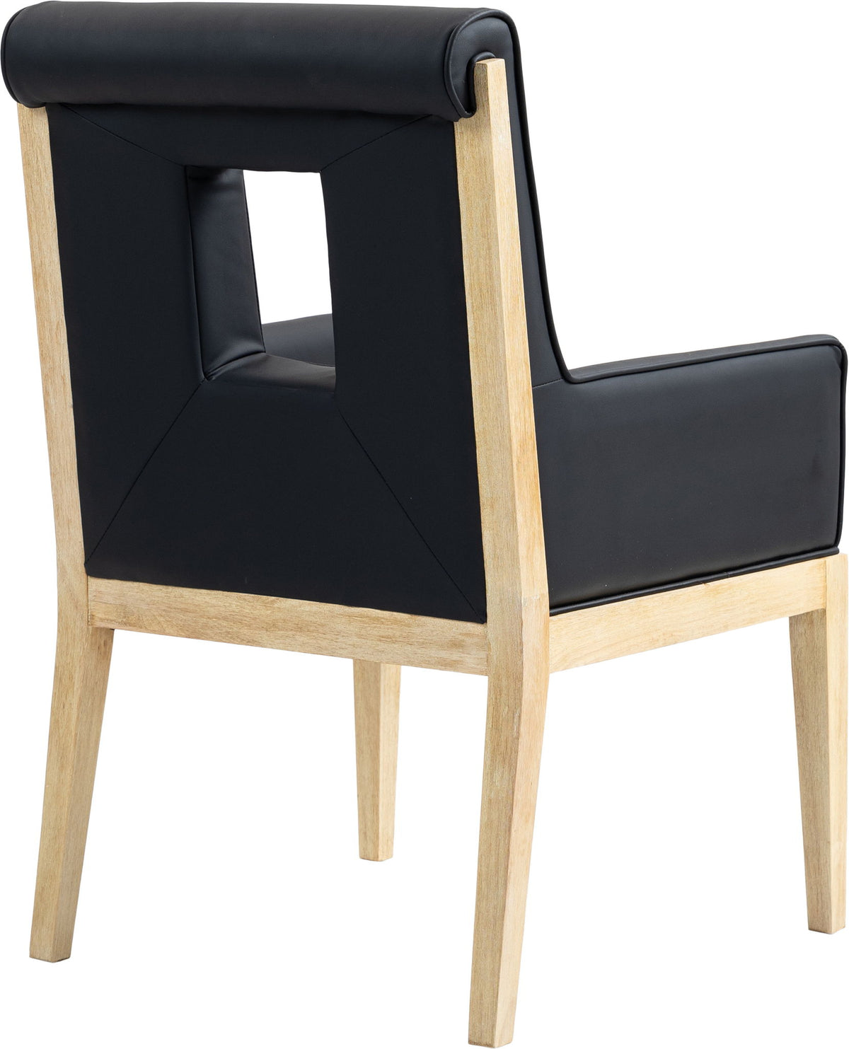 Gwendolyn - Faux Leather Dining Arm Chair With Natural Frame