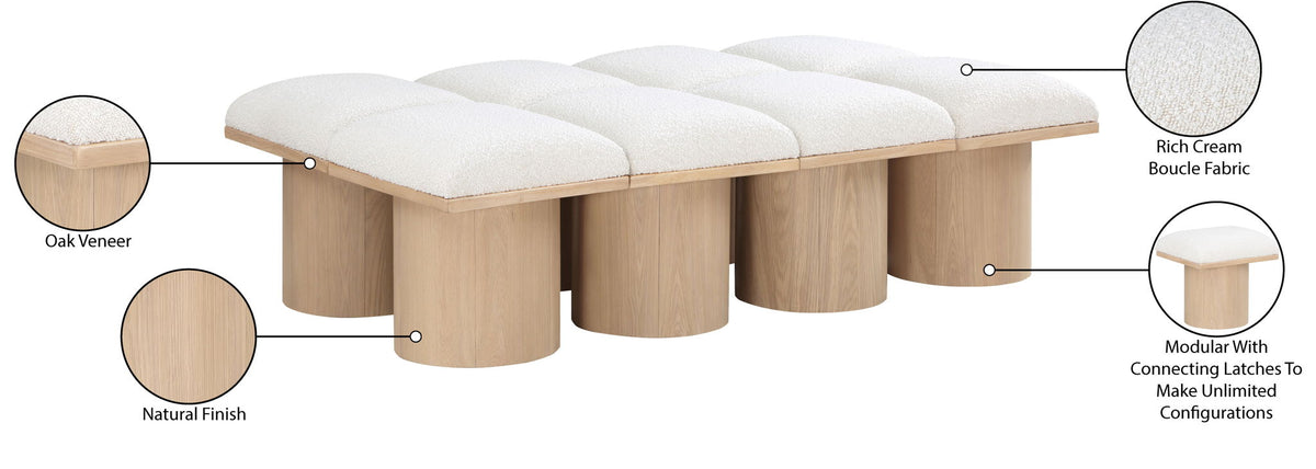Pavilion - 8 Piece Modular Bench With Natural Base