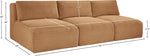 Shaggy - Fabric 3 Seat Modular Armless Sofa