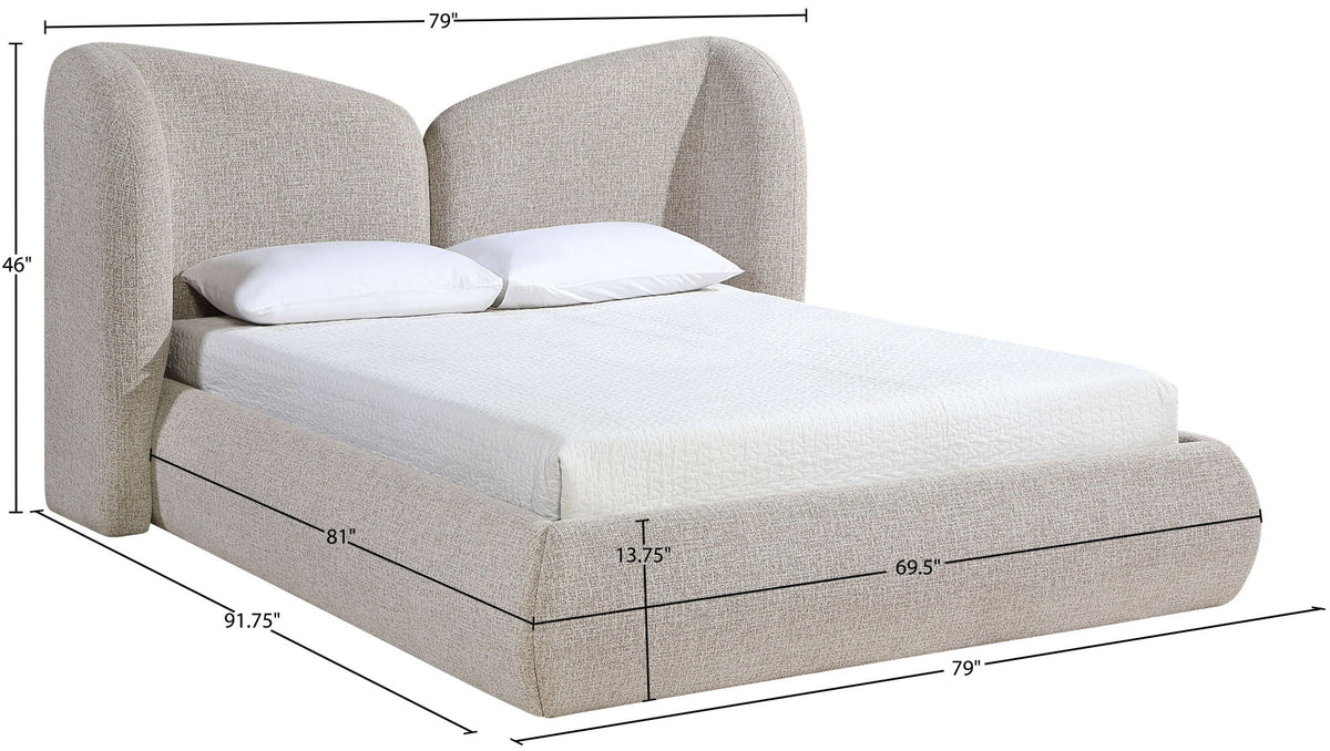 Elowen - Chenille Fabric Upholstered Bed