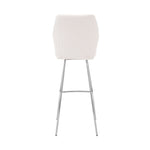 Tandy - Faux Leather And Brushed Stainless Steel 26" Counter Stool (Set of 2) - White