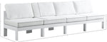 Nizuc - Outdoor Patio 4 Seat Armless Modular Sofa With White Frame