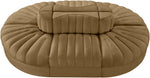 Rummi - Oval Velvet Performance Fabric Upholstered 6 Piece Modular Sectional